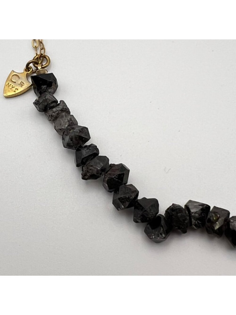 Cynthia Rybakoff Necklace Gold Tone Chain CR NYC Natural Quartz Statement - Picture 6 of 14
